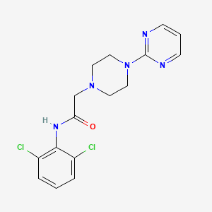 molecular formula C16H17Cl2N5O B4671378 N-(2,6-dichlorophenyl)-2-[4-(2-pyrimidinyl)-1-piperazinyl]acetamide 