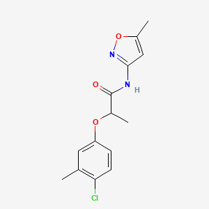 molecular formula C14H15ClN2O3 B4671386 2-(4-chloro-3-methylphenoxy)-N-(5-methyl-3-isoxazolyl)propanamide 