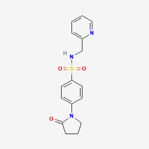 molecular formula C16H17N3O3S B4671418 4-(2-oxo-1-pyrrolidinyl)-N-(2-pyridinylmethyl)benzenesulfonamide 