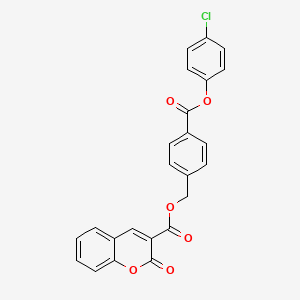 molecular formula C24H15ClO6 B4671421 4-[(4-chlorophenoxy)carbonyl]benzyl 2-oxo-2H-chromene-3-carboxylate 
