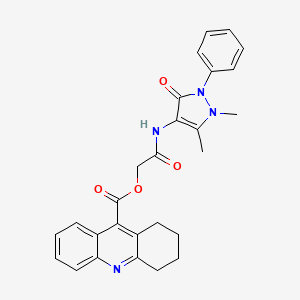 molecular formula C27H26N4O4 B4671440 2-[(1,5-dimethyl-3-oxo-2-phenyl-2,3-dihydro-1H-pyrazol-4-yl)amino]-2-oxoethyl 1,2,3,4-tetrahydro-9-acridinecarboxylate CAS No. 354539-36-9
