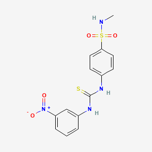 molecular formula C14H14N4O4S2 B4671452 N-methyl-4-({[(3-nitrophenyl)amino]carbonothioyl}amino)benzenesulfonamide 