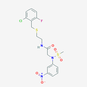 molecular formula C18H19ClFN3O5S2 B4671495 N~1~-{2-[(2-chloro-6-fluorobenzyl)thio]ethyl}-N~2~-(methylsulfonyl)-N~2~-(3-nitrophenyl)glycinamide 