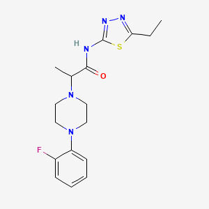 molecular formula C17H22FN5OS B4671519 N-(5-ethyl-1,3,4-thiadiazol-2-yl)-2-[4-(2-fluorophenyl)-1-piperazinyl]propanamide 