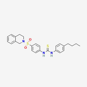 molecular formula C26H29N3O2S2 B4671521 N-(4-butylphenyl)-N'-[4-(3,4-dihydro-2(1H)-isoquinolinylsulfonyl)phenyl]thiourea 