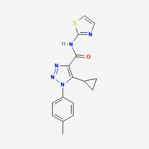 molecular formula C16H15N5OS B4671522 5-cyclopropyl-1-(4-methylphenyl)-N-1,3-thiazol-2-yl-1H-1,2,3-triazole-4-carboxamide 