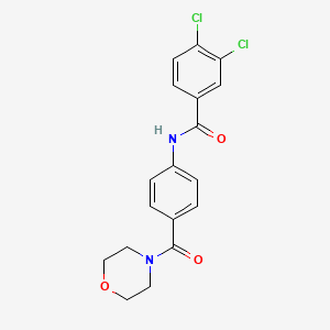 molecular formula C18H16Cl2N2O3 B4671536 3,4-dichloro-N-[4-(4-morpholinylcarbonyl)phenyl]benzamide 