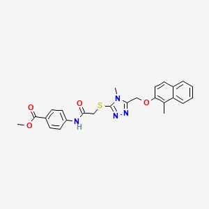 molecular formula C25H24N4O4S B4671553 methyl 4-({[(4-methyl-5-{[(1-methyl-2-naphthyl)oxy]methyl}-4H-1,2,4-triazol-3-yl)thio]acetyl}amino)benzoate 