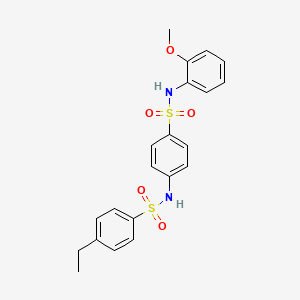 molecular formula C21H22N2O5S2 B4671567 4-ethyl-N-(4-{[(2-methoxyphenyl)amino]sulfonyl}phenyl)benzenesulfonamide 