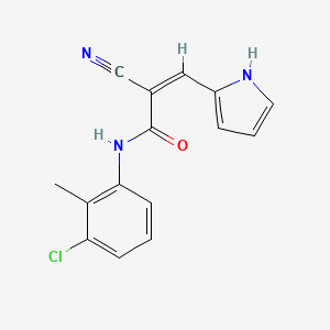 molecular formula C15H12ClN3O B4671628 N-(3-chloro-2-methylphenyl)-2-cyano-3-(1H-pyrrol-2-yl)acrylamide 