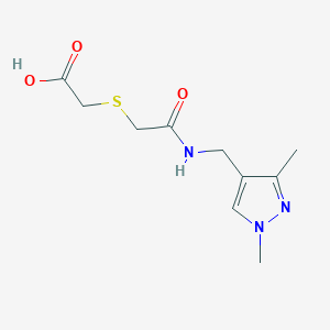 molecular formula C10H15N3O3S B4671648 [(2-{[(1,3-dimethyl-1H-pyrazol-4-yl)methyl]amino}-2-oxoethyl)thio]acetic acid 