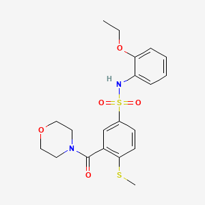 molecular formula C20H24N2O5S2 B4671650 N-(2-ethoxyphenyl)-4-(methylthio)-3-(4-morpholinylcarbonyl)benzenesulfonamide 