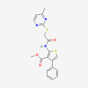 molecular formula C19H17N3O3S2 B4671655 methyl 2-({[(4-methyl-2-pyrimidinyl)thio]acetyl}amino)-4-phenyl-3-thiophenecarboxylate 