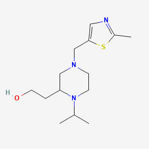 molecular formula C14H25N3OS B4671668 2-{1-isopropyl-4-[(2-methyl-1,3-thiazol-5-yl)methyl]-2-piperazinyl}ethanol 