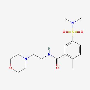 molecular formula C16H25N3O4S B4671672 5-[(dimethylamino)sulfonyl]-2-methyl-N-[2-(4-morpholinyl)ethyl]benzamide 