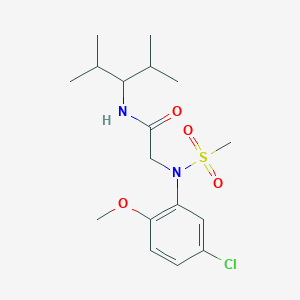molecular formula C17H27ClN2O4S B4671689 N~2~-(5-chloro-2-methoxyphenyl)-N~1~-(1-isopropyl-2-methylpropyl)-N~2~-(methylsulfonyl)glycinamide 