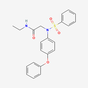molecular formula C22H22N2O4S B4671738 N~1~-ethyl-N~2~-(4-phenoxyphenyl)-N~2~-(phenylsulfonyl)glycinamide 