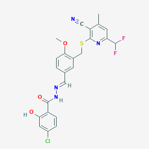 4-chloro-N'-[3-({[3-cyano-6-(difluoromethyl)-4-methyl-2-pyridinyl]thio}methyl)-4-methoxybenzylidene]-2-hydroxybenzohydrazide