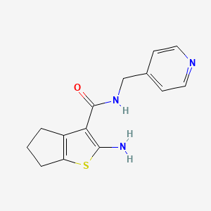 molecular formula C14H15N3OS B4671743 2-amino-N-(4-pyridinylmethyl)-5,6-dihydro-4H-cyclopenta[b]thiophene-3-carboxamide 