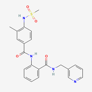 molecular formula C22H22N4O4S B4671754 3-methyl-4-[(methylsulfonyl)amino]-N-(2-{[(3-pyridinylmethyl)amino]carbonyl}phenyl)benzamide 