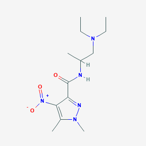 molecular formula C13H23N5O3 B4671761 N-[2-(diethylamino)-1-methylethyl]-1,5-dimethyl-4-nitro-1H-pyrazole-3-carboxamide 