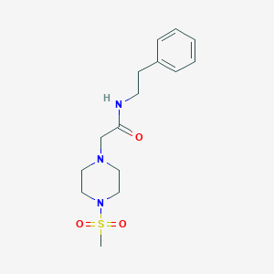 molecular formula C15H23N3O3S B4671765 2-[4-(methylsulfonyl)-1-piperazinyl]-N-(2-phenylethyl)acetamide 