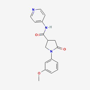 molecular formula C17H17N3O3 B4671786 1-(3-methoxyphenyl)-5-oxo-N-pyridin-4-ylpyrrolidine-3-carboxamide 