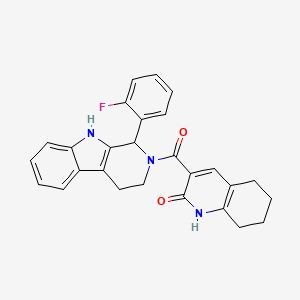 molecular formula C27H24FN3O2 B4671795 3-{[1-(2-fluorophenyl)-1,3,4,9-tetrahydro-2H-beta-carbolin-2-yl]carbonyl}-5,6,7,8-tetrahydro-2(1H)-quinolinone 