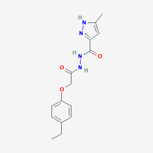 molecular formula C15H18N4O3 B467180 N'-[(4-ethylphenoxy)acetyl]-3-methyl-1H-pyrazole-5-carbohydrazide CAS No. 543721-31-9