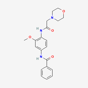 molecular formula C20H23N3O4 B4671806 N-{3-methoxy-4-[(4-morpholinylacetyl)amino]phenyl}benzamide 