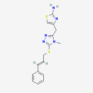 molecular formula C16H17N5S2 B4671818 4-({4-methyl-5-[(3-phenyl-2-propen-1-yl)thio]-4H-1,2,4-triazol-3-yl}methyl)-1,3-thiazol-2-amine 