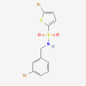 molecular formula C11H9Br2NO2S2 B4671826 5-bromo-N-(3-bromobenzyl)-2-thiophenesulfonamide 