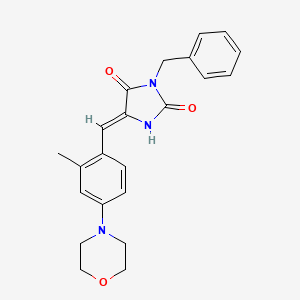 molecular formula C22H23N3O3 B4671828 3-benzyl-5-[2-methyl-4-(4-morpholinyl)benzylidene]-2,4-imidazolidinedione 