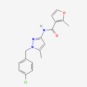 molecular formula C17H16ClN3O2 B4671842 N-[1-(4-chlorobenzyl)-5-methyl-1H-pyrazol-3-yl]-2-methyl-3-furamide 