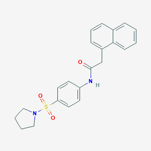 molecular formula C22H22N2O3S B467185 2-naphthyl-N-[4-(pyrrolidinylsulfonyl)phenyl]acetamide CAS No. 496039-76-0