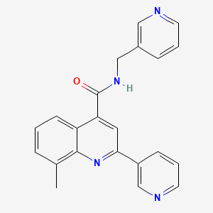 molecular formula C22H18N4O B4671859 8-methyl-2-(3-pyridinyl)-N-(3-pyridinylmethyl)-4-quinolinecarboxamide 