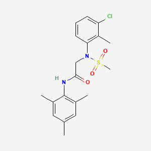 molecular formula C19H23ClN2O3S B4671860 N~2~-(3-chloro-2-methylphenyl)-N~1~-mesityl-N~2~-(methylsulfonyl)glycinamide 