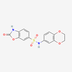 molecular formula C15H12N2O6S B4671882 N-(2,3-dihydro-1,4-benzodioxin-6-yl)-2-oxo-2,3-dihydro-1,3-benzoxazole-6-sulfonamide 