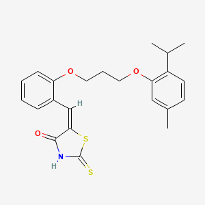molecular formula C23H25NO3S2 B4671885 5-{2-[3-(2-isopropyl-5-methylphenoxy)propoxy]benzylidene}-2-thioxo-1,3-thiazolidin-4-one 