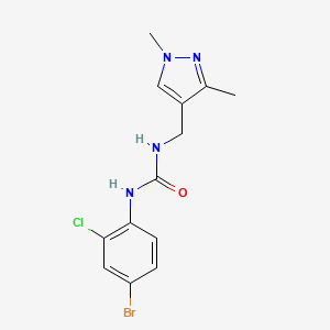 molecular formula C13H14BrClN4O B4671892 N-(4-bromo-2-chlorophenyl)-N'-[(1,3-dimethyl-1H-pyrazol-4-yl)methyl]urea 