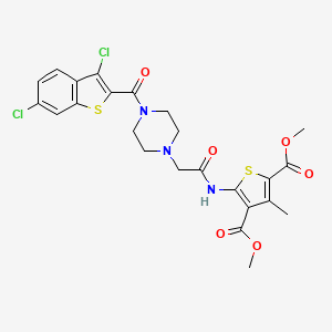 molecular formula C24H23Cl2N3O6S2 B4671919 dimethyl 5-[({4-[(3,6-dichloro-1-benzothien-2-yl)carbonyl]-1-piperazinyl}acetyl)amino]-3-methyl-2,4-thiophenedicarboxylate CAS No. 883547-41-9