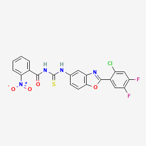 molecular formula C21H11ClF2N4O4S B4671920 N-({[2-(2-chloro-4,5-difluorophenyl)-1,3-benzoxazol-5-yl]amino}carbonothioyl)-2-nitrobenzamide 