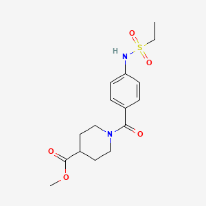 molecular formula C16H22N2O5S B4671940 methyl 1-{4-[(ethylsulfonyl)amino]benzoyl}-4-piperidinecarboxylate 