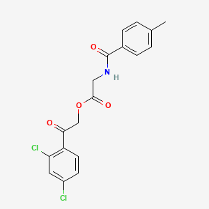 molecular formula C18H15Cl2NO4 B4671957 2-(2,4-dichlorophenyl)-2-oxoethyl N-(4-methylbenzoyl)glycinate 
