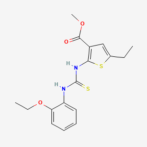 molecular formula C17H20N2O3S2 B4671978 methyl 2-({[(2-ethoxyphenyl)amino]carbonothioyl}amino)-5-ethyl-3-thiophenecarboxylate 