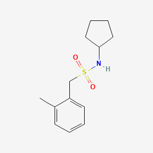 molecular formula C13H19NO2S B4671987 N-cyclopentyl-1-(2-methylphenyl)methanesulfonamide 
