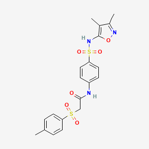 molecular formula C20H21N3O6S2 B4671988 N-(4-{[(3,4-dimethyl-5-isoxazolyl)amino]sulfonyl}phenyl)-2-[(4-methylphenyl)sulfonyl]acetamide 