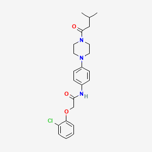 2-(2-chlorophenoxy)-N-{4-[4-(3-methylbutanoyl)-1-piperazinyl]phenyl}acetamide