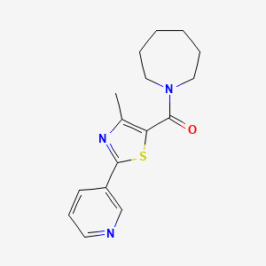 molecular formula C16H19N3OS B4672002 1-{[4-methyl-2-(3-pyridinyl)-1,3-thiazol-5-yl]carbonyl}azepane 