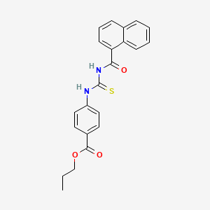 molecular formula C22H20N2O3S B4672010 propyl 4-{[(1-naphthoylamino)carbonothioyl]amino}benzoate 